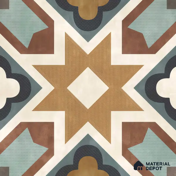 Multifired Moroccan Floor & Wall Tile TL 05685 Zellige Rodin Emerald 1 ft x 1 ft Vitrified Matte Finish - 9 mm | Suitable for Bathroom, Kitchen & Backsplash