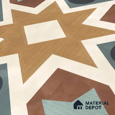 Multifired Moroccan Floor & Wall Tile TL 05685 Zellige Rodin Emerald 1 ft x 1 ft Vitrified Matte Finish - 9 mm | Suitable for Bathroom, Kitchen & Backsplash