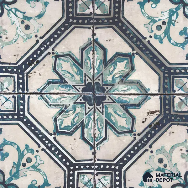 Multifired Moroccan Floor & Wall Tile TL 05659 Zellige Silver Fresco 1 ft x 1 ft Vitrified Matte Finish - 9 mm | Suitable for Bathroom, Kitchen & Backsplash