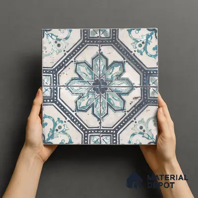 Multifired Moroccan Floor & Wall Tile TL 05659 Zellige Silver Fresco 1 ft x 1 ft Vitrified Matte Finish - 9 mm | Suitable for Bathroom, Kitchen & Backsplash