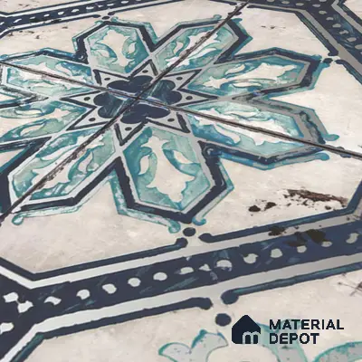 Multifired Moroccan Floor & Wall Tile TL 05659 Zellige Silver Fresco 1 ft x 1 ft Vitrified Matte Finish - 9 mm | Suitable for Bathroom, Kitchen & Backsplash