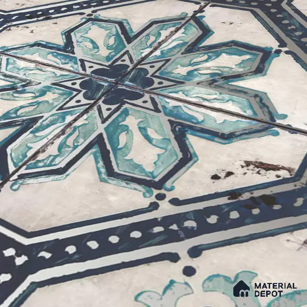 Multifired Moroccan Floor & Wall Tile TL 05659 Zellige Silver Fresco 1 ft x 1 ft Vitrified Matte Finish - 9 mm | Suitable for Bathroom, Kitchen & Backsplash