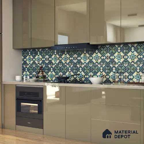 Multifired Moroccan Floor & Wall Tile TL 05659 Zellige Silver Fresco 1 ft x 1 ft Vitrified Matte Finish - 9 mm | Suitable for Bathroom, Kitchen & Backsplash