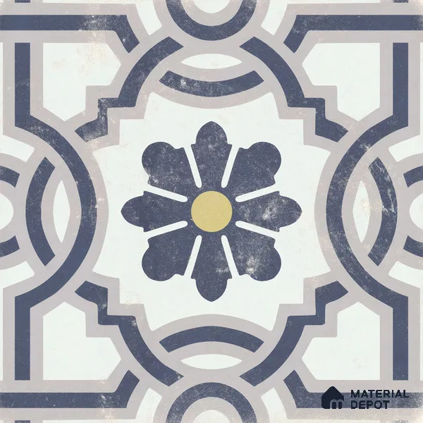 Multifired Moroccan Floor & Wall Tile TL 05719 Zellige Wave Blossom 1 ft x 1 ft Vitrified Matte Finish - 9 mm | Suitable for Bathroom, Kitchen & Backsplash