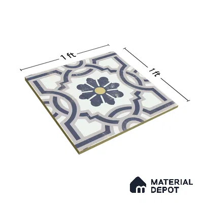 Multifired Moroccan Floor & Wall Tile TL 05719 Zellige Wave Blossom 1 ft x 1 ft Vitrified Matte Finish - 9 mm | Suitable for Bathroom, Kitchen & Backsplash