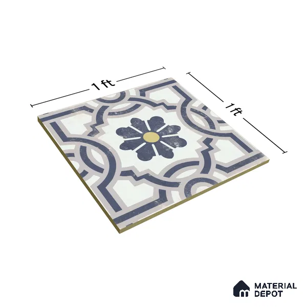 Multifired Moroccan Floor & Wall Tile TL 05719 Zellige Wave Blossom 1 ft x 1 ft Vitrified Matte Finish - 9 mm | Suitable for Bathroom, Kitchen & Backsplash