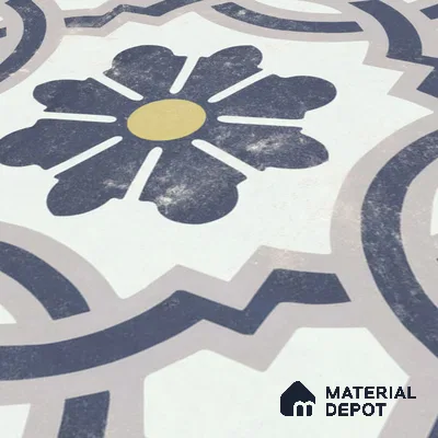 Multifired Moroccan Floor & Wall Tile TL 05719 Zellige Wave Blossom 1 ft x 1 ft Vitrified Matte Finish - 9 mm | Suitable for Bathroom, Kitchen & Backsplash