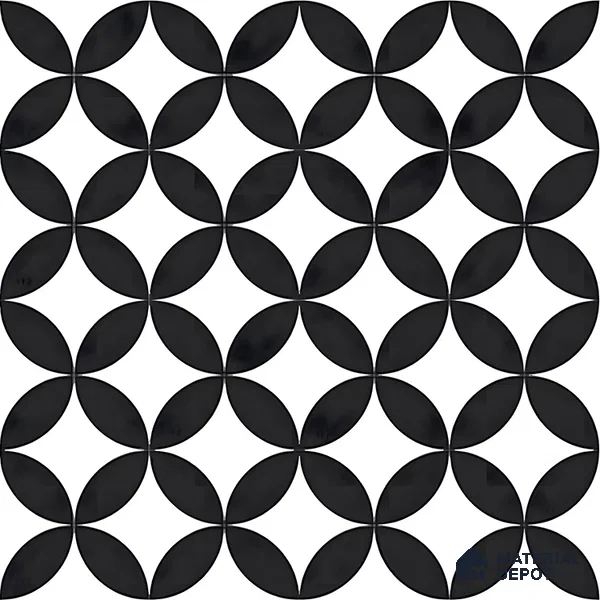 Moroccan Floor & Wall Tile TL 04671 B Monochrome 2 ft x 2 ft -  Porcelain Matte Finish 8 mm | Suitable for Kitchen, Bathroom, Dining Area | Please Expect a Slight Variation of Pattern