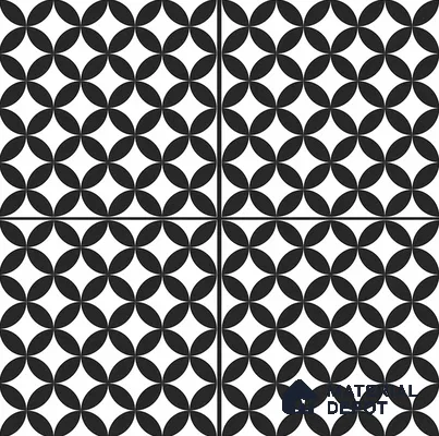 Moroccan Floor & Wall Tile TL 04671 B Monochrome 2 ft x 2 ft -  Porcelain Matte Finish 8 mm | Suitable for Kitchen, Bathroom, Dining Area | Please Expect a Slight Variation of Pattern