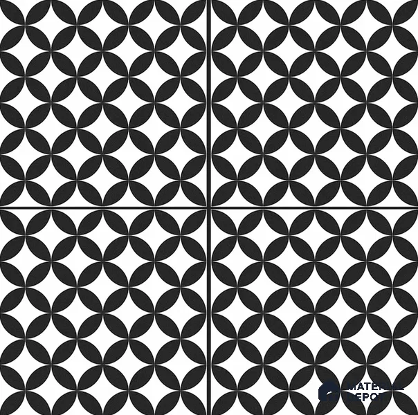 Moroccan Floor & Wall Tile TL 04671 B Monochrome 2 ft x 2 ft -  Porcelain Matte Finish 8 mm | Suitable for Kitchen, Bathroom, Dining Area | Please Expect a Slight Variation of Pattern