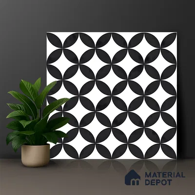 Moroccan Floor & Wall Tile TL 04671 B Monochrome 2 ft x 2 ft -  Porcelain Matte Finish 8 mm | Suitable for Kitchen, Bathroom, Dining Area | Please Expect a Slight Variation of Pattern