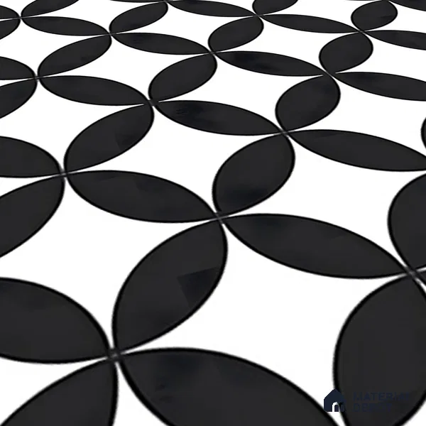 Moroccan Floor & Wall Tile TL 04671 B Monochrome 2 ft x 2 ft -  Porcelain Matte Finish 8 mm | Suitable for Kitchen, Bathroom, Dining Area | Please Expect a Slight Variation of Pattern