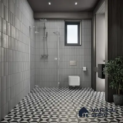 Black Moroccan Floor & Wall Tile TL 06852 Lustra Monocrome Noir & Light 2 ft x 2 ft Vitrified Carving Matte Finish - 9 mm | Suitable for Kitchen, Bathroom, Dining Area | Please Expect a Slight Variation of Pattern