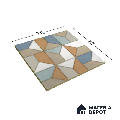 Grey Moroccan Floor & Wall Tile TL 06851 Lustra Modern Sandline 2 ft x 2 ft Vitrified Carving Matte Finish - 9 mm | Suitable for Kitchen, Bathroom, Dining Area | Please Expect a Slight Variation of Pattern (Sample)