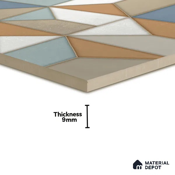 Grey Moroccan Floor & Wall Tile TL 06851 Lustra Modern Sandline 2 ft x 2 ft Vitrified Carving Matte Finish - 9 mm | Suitable for Kitchen, Bathroom, Dining Area | Please Expect a Slight Variation of Pattern (Sample)