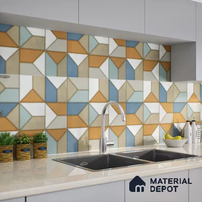 Grey Moroccan Floor & Wall Tile TL 06851 Lustra Modern Sandline 2 ft x 2 ft Vitrified Carving Matte Finish - 9 mm | Suitable for Kitchen, Bathroom, Dining Area | Please Expect a Slight Variation of Pattern (Sample)