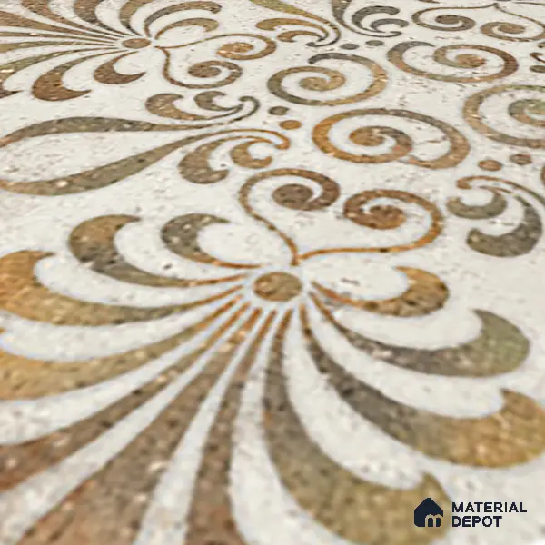 Gold Moroccan Floor & Wall Tile TL 06853 Lustra Pinewood Essence 2 ft x 2 ft Vitrified Carving Matte Finish - 9 mm | Suitable for Kitchen, Bathroom, Dining Area | Please Expect a Slight Variation of Pattern