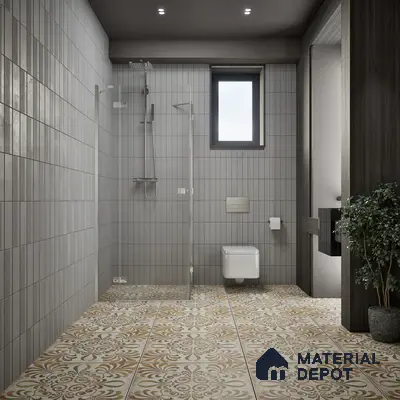 Gold Moroccan Floor & Wall Tile TL 06853 Lustra Pinewood Essence 2 ft x 2 ft Vitrified Carving Matte Finish - 9 mm | Suitable for Kitchen, Bathroom, Dining Area | Please Expect a Slight Variation of Pattern