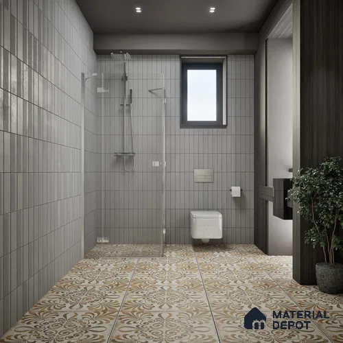 Moroccan Floor & Wall Tile TL 06853 Lustra Pinewood Essence 2 ft x 2 ft Vitrified Carving Matte Finish - 9 mm | Suitable For Kitchen, Balcony, Dining Area | Please Expect a Slight Variation of Pattern