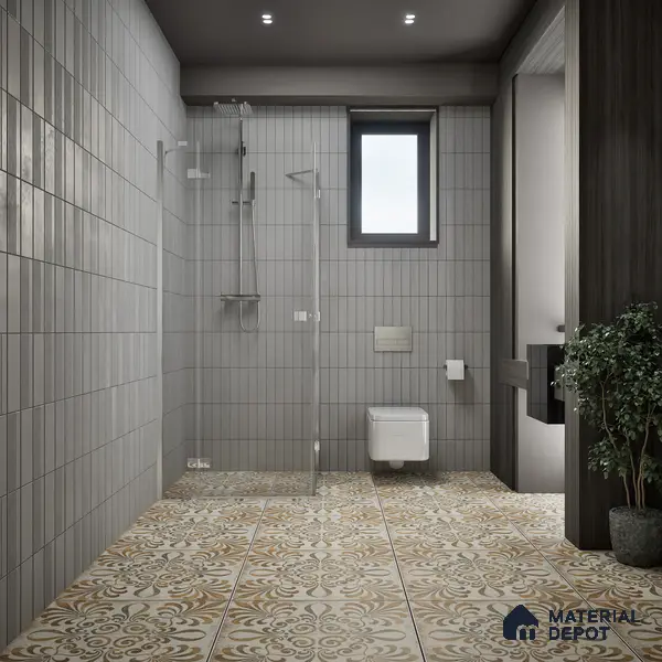 Gold Moroccan Floor & Wall Tile TL 06853 Lustra Pinewood Essence 2 ft x 2 ft Vitrified Carving Matte Finish - 9 mm | Suitable for Kitchen, Bathroom, Dining Area | Please Expect a Slight Variation of Pattern