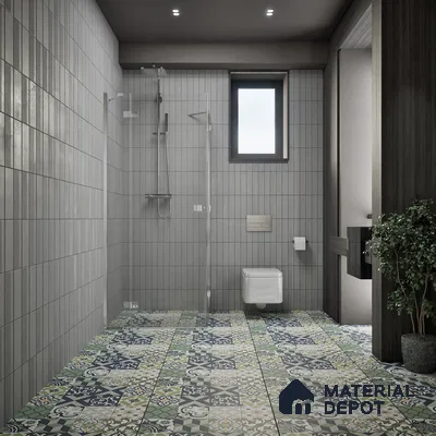 Moroccan Floor & Wall Tile TL 04670 E Florencia Flora Green 2 ft x 2 ft -  Porcelain Matte Finish 8 mm | Suitable for Kitchen, Bathroom, Dining Area | Please Expect a Slight Variation of Pattern