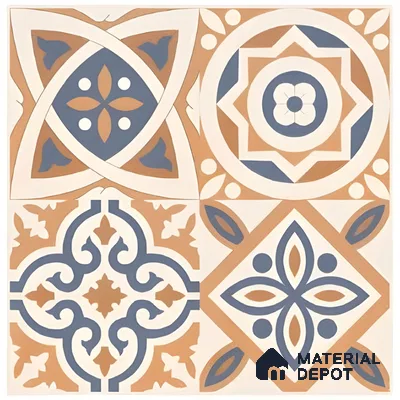 Moroccan Floor & Wall Tile TL 04670 F Florencia Soumaya Orange 2 ft x 2 ft -  Porcelain Matte Finish 8 mm | Suitable for Kitchen, Bathroom, Dining Area | Please Expect a Slight Variation of Pattern