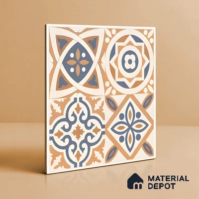 Moroccan Floor & Wall Tile TL 04670 F Florencia Soumaya Orange 2 ft x 2 ft -  Porcelain Matte Finish 8 mm | Suitable for Kitchen, Bathroom, Dining Area | Please Expect a Slight Variation of Pattern