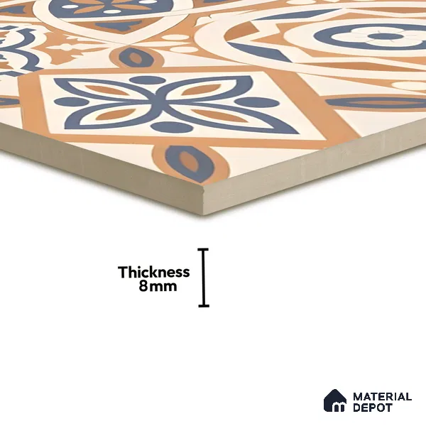 Moroccan Floor & Wall Tile TL 04670 F Florencia Soumaya Orange 2 ft x 2 ft -  Porcelain Matte Finish 8 mm | Suitable for Kitchen, Bathroom, Dining Area | Please Expect a Slight Variation of Pattern