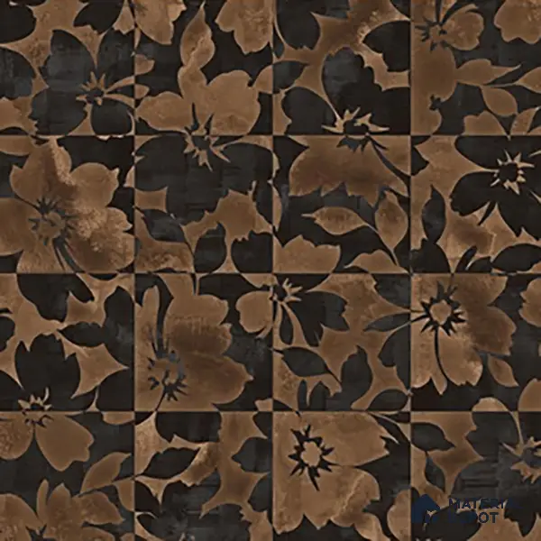 Brown Moroccan Floor & Wall Tile TL 06815 Lustra Earthen Streak 2 ft x 2 ft Vitrified Carving Matte Finish - 9 mm | 4 Random Design | Suitable for Kitchen, Bathroom, Dining Area | Please Expect a Slight Variation of Pattern