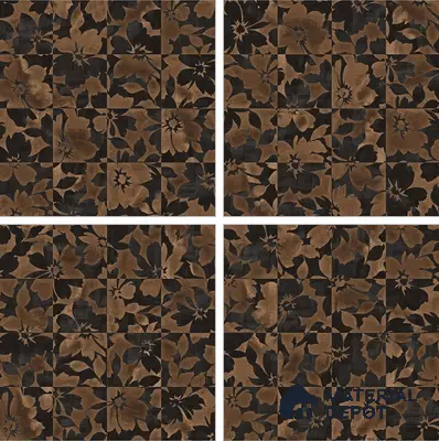 Brown Moroccan Floor & Wall Tile TL 06815 Lustra Earthen Streak 2 ft x 2 ft Vitrified Carving Matte Finish - 9 mm | 4 Random Design | Suitable for Kitchen, Bathroom, Dining Area | Please Expect a Slight Variation of Pattern