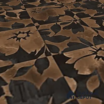 Brown Moroccan Floor & Wall Tile TL 06815 Lustra Earthen Streak 2 ft x 2 ft Vitrified Carving Matte Finish - 9 mm | 4 Random Design | Suitable for Kitchen, Bathroom, Dining Area | Please Expect a Slight Variation of Pattern