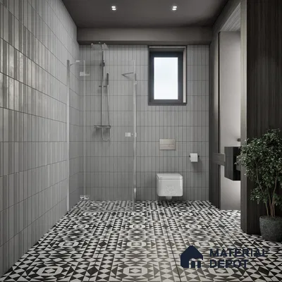 Black Moroccan Floor & Wall Tile TL 06813 Lustra Monochrome Noir Chess 2 ft x 2 ft Vitrified Carving Matte Finish - 9 mm | Suitable for Kitchen, Bathroom, Dining Area | Please Expect a Slight Variation of Pattern