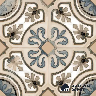 Moroccan Tile TL 04786 Zellige Casablanca Fleur Multi Colour 1 ft x 1 ft Vitrified Matte Finish - 11 mm | Suitable for Kitchen, Bathroom, Balcony Floor & Wall | Please Expect a Slight Variation of Pattern
