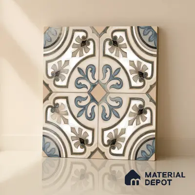 Moroccan Tile TL 04786 Zellige Casablanca Fleur Multi Colour 1 ft x 1 ft Vitrified Matte Finish - 11 mm | Suitable for Kitchen, Bathroom, Balcony Floor & Wall | Please Expect a Slight Variation of Pattern