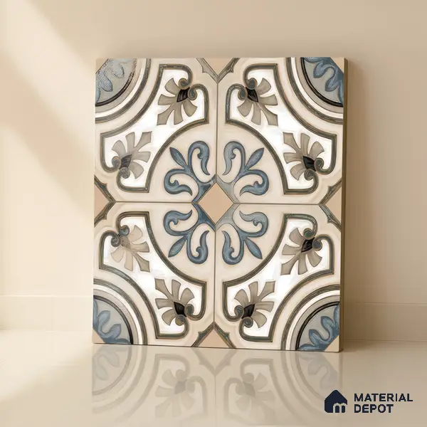 Moroccan Tile TL 04786 Zellige Casablanca Fleur Multi Colour 1 ft x 1 ft Vitrified Matte Finish - 11 mm | Suitable for Kitchen, Bathroom, Balcony Floor & Wall | Please Expect a Slight Variation of Pattern