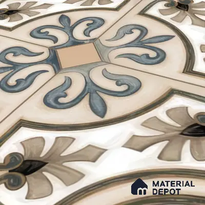 Moroccan Tile TL 04786 Zellige Casablanca Fleur Multi Colour 1 ft x 1 ft Vitrified Matte Finish - 11 mm | Suitable for Kitchen, Bathroom, Balcony Floor & Wall | Please Expect a Slight Variation of Pattern