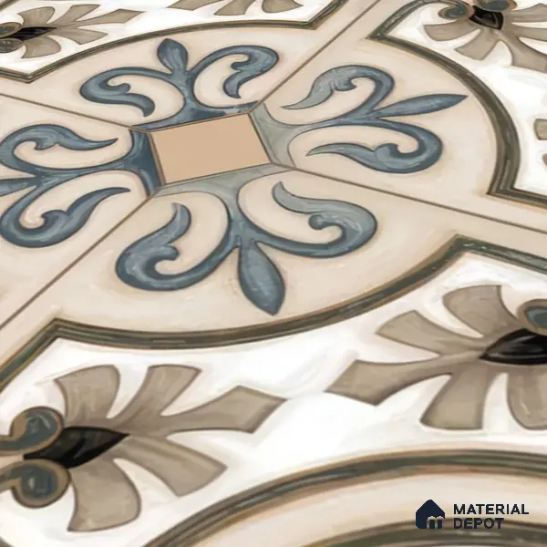 Moroccan Tile TL 04786 Zellige Casablanca Fleur Multi Colour 1 ft x 1 ft Vitrified Matte Finish - 11 mm | Suitable for Kitchen, Bathroom, Balcony Floor & Wall | Please Expect a Slight Variation of Pattern