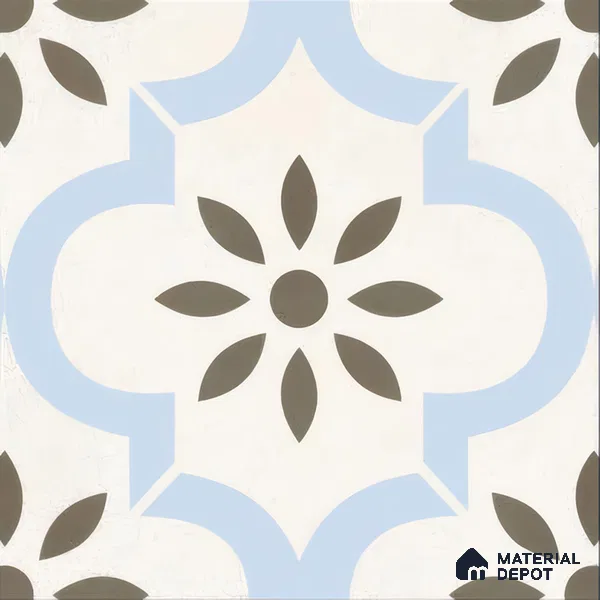 Moroccan Tile TL 04787 Zellige Atlas Petal Multi Colour 1 ft x 1 ft Vitrified Matte Finish - 11 mm | Suitable for Kitchen, Bathroom, Balcony Floor & Wall | Please Expect a Slight Variation of Pattern (Sample)