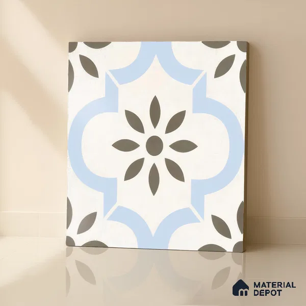 Moroccan Tile TL 04787 Zellige Atlas Petal Multi Colour 1 ft x 1 ft Vitrified Matte Finish - 11 mm | Suitable for Kitchen, Bathroom, Balcony Floor & Wall | Please Expect a Slight Variation of Pattern (Sample)
