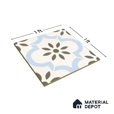 Moroccan Tile TL 04787 Zellige Atlas Petal Multi Colour 1 ft x 1 ft Vitrified Matte Finish - 11 mm | Suitable for Kitchen, Bathroom, Balcony Floor & Wall | Please Expect a Slight Variation of Pattern (Sample)