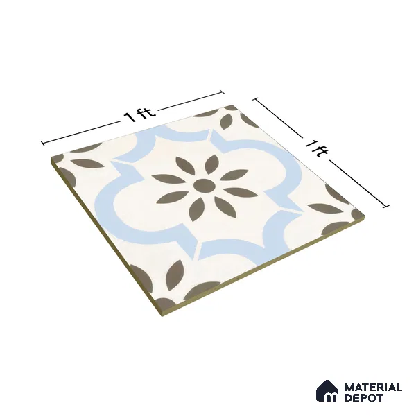Moroccan Tile TL 04787 Zellige Atlas Petal Multi Colour 1 ft x 1 ft Vitrified Matte Finish - 11 mm | Suitable for Kitchen, Bathroom, Balcony Floor & Wall | Please Expect a Slight Variation of Pattern (Sample)