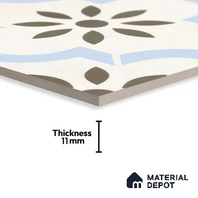 Moroccan Tile TL 04787 Zellige Atlas Petal Multi Colour 1 ft x 1 ft Vitrified Matte Finish - 11 mm | Suitable for Kitchen, Bathroom, Balcony Floor & Wall | Please Expect a Slight Variation of Pattern (Sample)