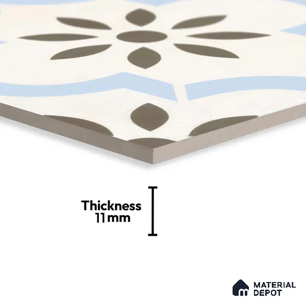 Moroccan Tile TL 04787 Zellige Atlas Petal Multi Colour 1 ft x 1 ft Vitrified Matte Finish - 11 mm | Suitable for Kitchen, Bathroom, Balcony Floor & Wall | Please Expect a Slight Variation of Pattern (Sample)