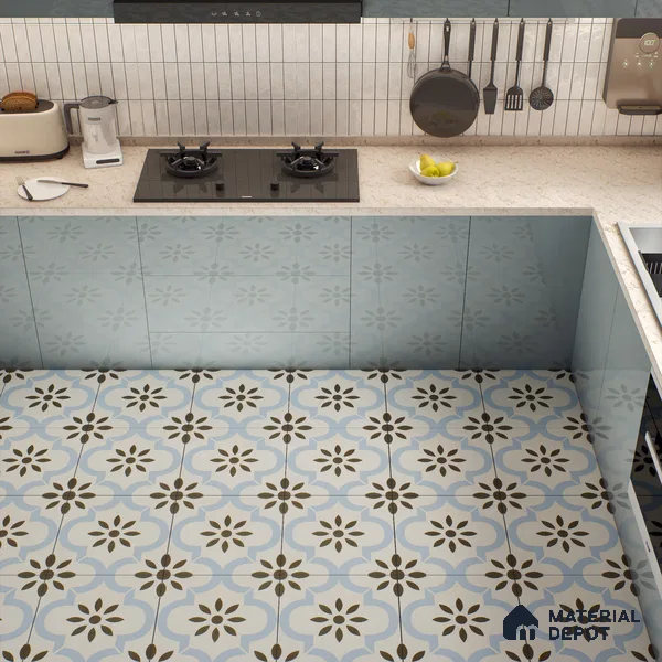 Moroccan Tile TL 04787 Zellige Atlas Petal Multi Colour 1 ft x 1 ft Vitrified Matte Finish - 11 mm | Suitable for Kitchen, Bathroom, Balcony Floor & Wall | Please Expect a Slight Variation of Pattern (Sample)