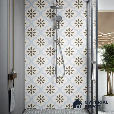 Moroccan Tile TL 04787 Zellige Atlas Petal Multi Colour 1 ft x 1 ft Vitrified Matte Finish - 11 mm | Suitable for Kitchen, Bathroom, Balcony Floor & Wall | Please Expect a Slight Variation of Pattern (Sample)