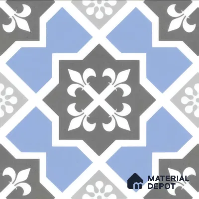 Moroccan Tile TL 04789 Zellige Blue Dallas Multi Colour 1 ft x 1 ft Vitrified Matte Finish - 11 mm | Suitable for Kitchen, Bathroom, Balcony Floor & Wall | Please Expect a Slight Variation of Pattern