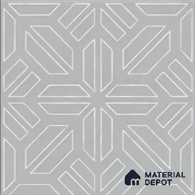 Moroccan Floor & Wall Tile TL 05089 B Bauhaus Dove Grey 1 ft x 1 ft Ceramic Matte Finish - 9 mm | Suitable for Bathroom, Kitchen, Balcony | Please Expect a Slight Variation of Pattern
