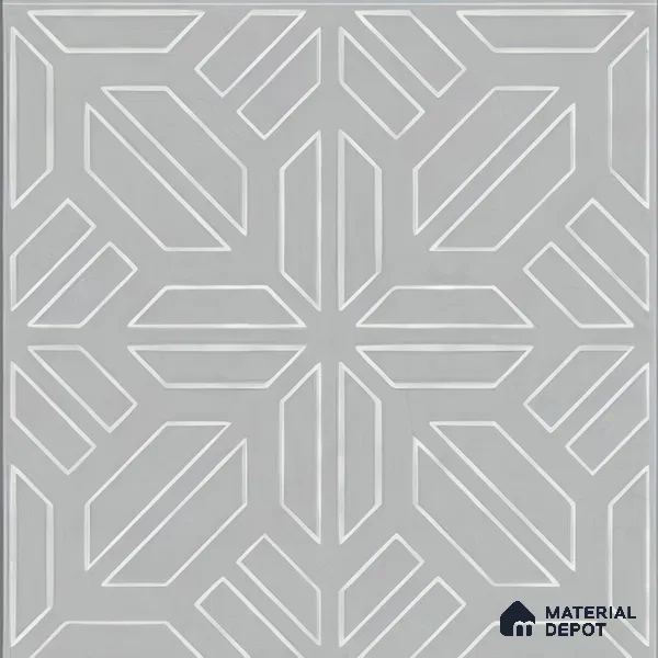 Moroccan Floor & Wall Tile TL 05089 B Bauhaus Dove Grey 1 ft x 1 ft Ceramic Matte Finish - 9 mm | Suitable for Bathroom, Kitchen, Balcony | Please Expect a Slight Variation of Pattern