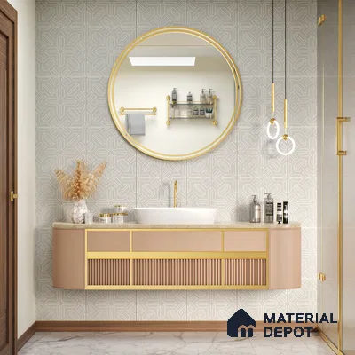 Moroccan Floor & Wall Tile TL 05089 B Bauhaus Dove Grey 1 ft x 1 ft Ceramic Matte Finish - 9 mm | Suitable for Bathroom, Kitchen, Balcony | Please Expect a Slight Variation of Pattern