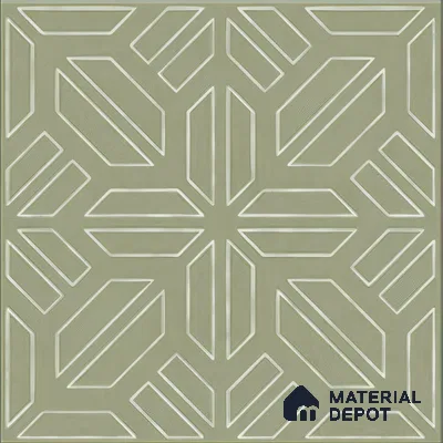 Moroccan Floor & Wall Tile TL 05089 D Morissa Mossy Jade 1 ft x 1 ft Ceramic Matte Finish - 9 mm | Suitable for Bathroom, Kitchen,  Balcony | Please Expect a Slight Variation of Pattern (Sample)